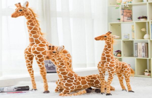 60120CM Riesengröße Simulation Giraffe Plüschtiere Niedliches Stofftier Weiches Echtleben Giraffenpuppe Geburtstagsgeschenk für Kinder Spielzeug Y20067332419