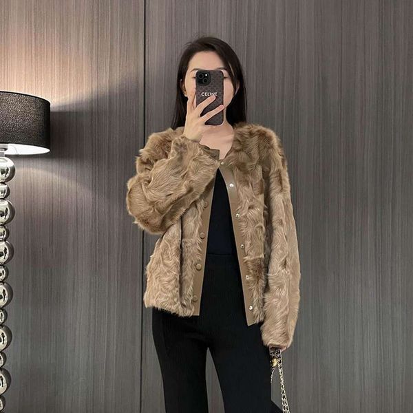 Haining High End Double Wear Piccolo Lago Integrato Con Cappotto Di Pelliccia Di Pecora Ricciolo Per Le Donne Inverno 2023 Nuova Edizione 433417