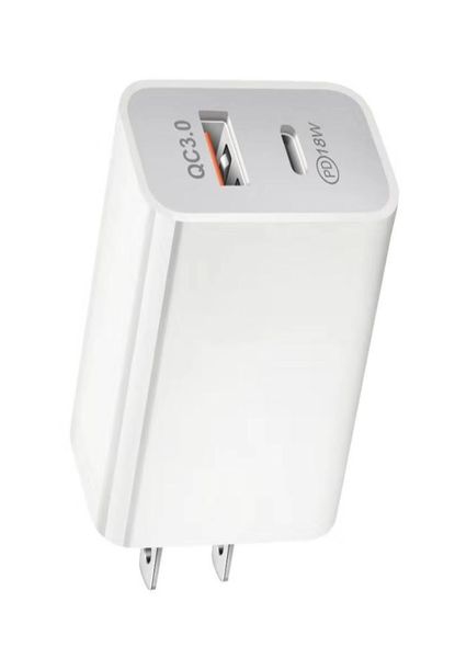 PD USB-Kabelladegerät 18 W Schnellladegerät mit EU-Stecker für iPhone 12 Mini 11 Pro Samsung S10 Handy-Ladeadapter1023982