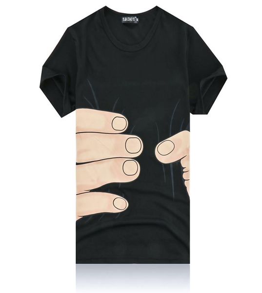 Sommer Herren T-Shirt 3D Big Hand Fit Druckmuster Koreanisches Top Lovers Street Kurzarm Europäische und Aman Fashion5598830