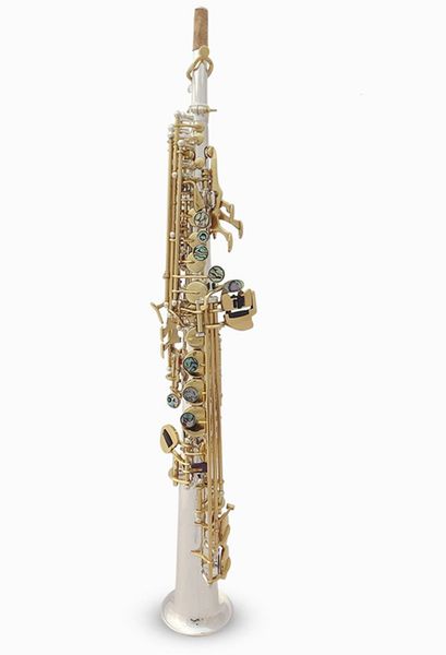 Japan echtes Sopran-Saxophon Silberschilder Musik Neues S-992 B flach gerade Saxophon professionell spielt