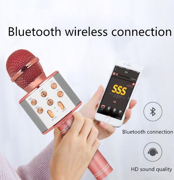 Беспроводной микрофон Bluetooth, динамик, портативный микрофон для караоке, USB, мини-домашний KTV4562578