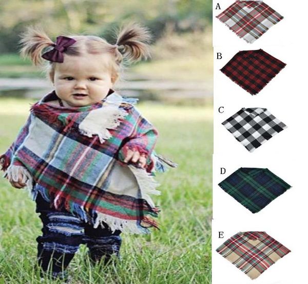 5 stili Sciarpe per coperte scozzesi per bambini Sciarpa in tartan con nappe Sciarpa morbida per bambini Primavera Autunno Sciarpa per bambini Scialle9558701