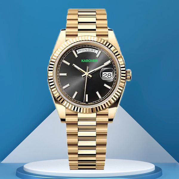 Mens Watch Senhoras Relógios 40mm 36mm Rose Gold Movimento Mecânico Automático Aço Inoxidável Presidente de Alta Qualidade Relógios Clássicos de Safira com Caixa Original