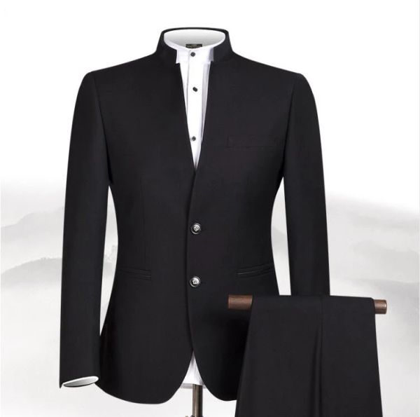 Ternos 2023 novo estilo masculino túnica chinesa gola noivo terno formal vestido fino ajuste ternos dos homens noivo casamento blazer traje homme