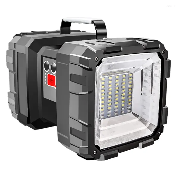 Taschenlampen Taschenlampen LED-Taschenlampe W844 40 W Superheller wiederaufladbarer Doppelkopf-Suchscheinwerfer Handheld-Arbeitsscheinwerfer Spotlight Floodling