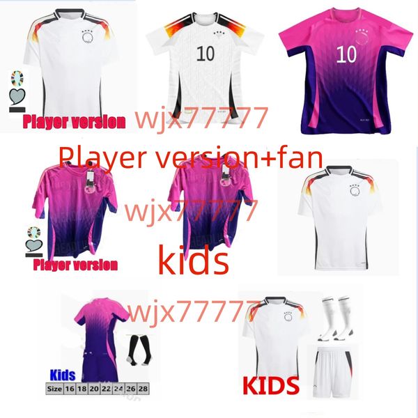 2425 Copa da Europa Kit de camisa de futebol alemão Kroos HummelsWerner Draxler Reus Muller Gotze Camisa de futebol masculina Conjunto infantil Jogador Dermander Versão ALEMANHA