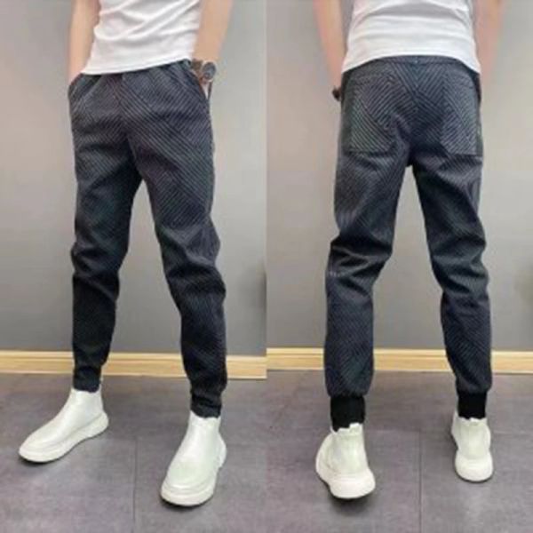 Calça listra preta jogadora calça de moletom homem ao ar livre calça skinny harém