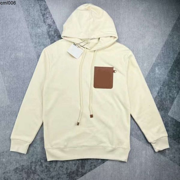 Felpa nera con cappuccio con zip Felpa firmata da donna Maglione primaverile e autunnale Cappotto bianco Stampa ricamata 8v81