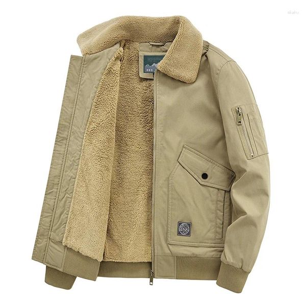 Jaquetas masculinas inverno quente militar velo engrossar blusão casual ao ar livre à prova de vento moda fino casaco bombardeiro táticas jaqueta masculina