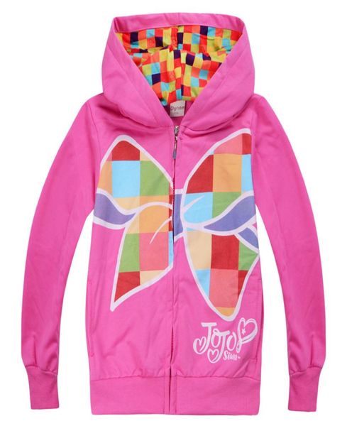 Jojo Siwa Kleidung Kinder Reißverschluss Hoodies Frühling und Herbst 412t Kinder Mädchen Hoodies Jacke Mantel 110150cm Kinder Designer Kleidung Mädchen4209506