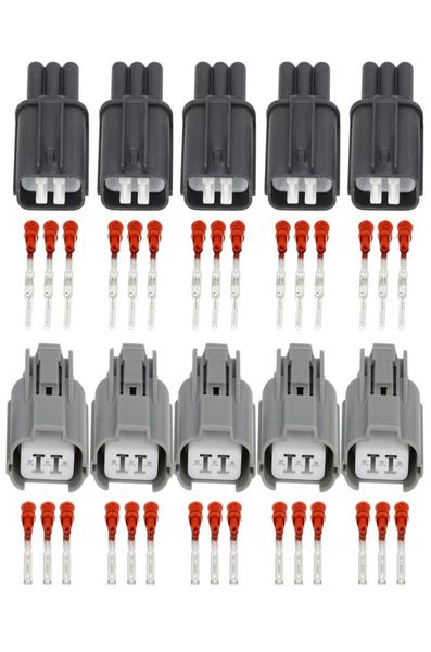 5 conjuntos de 3 pinos conector automotivo farol ajuste altura do motor soquete conector do carro com terminal djf7037z211218937193