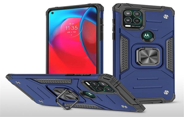 Stoßfeste Hybrid-PC-TPU-Rüstung, Autohalter, Magnet-Verteidiger-Telefonhüllen für iPhone 13 Pro Max, Moto G Stylus 5G, Fingerring-Abdeckung B9303239