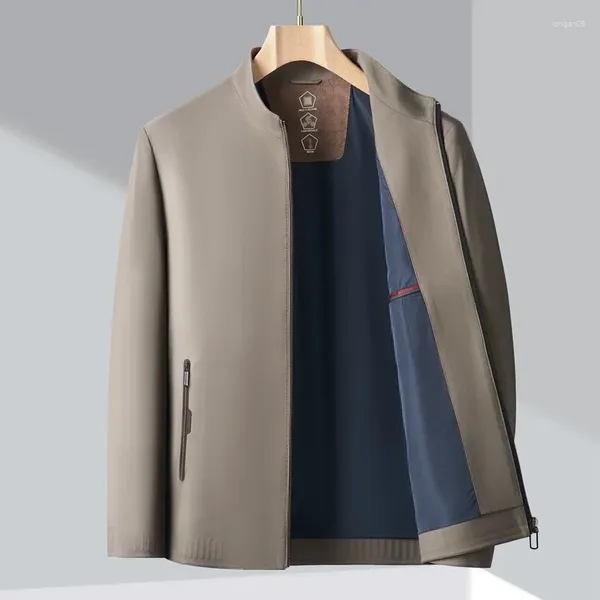 Giacche da uomo Giacca da uomo primaverile e autunnale di alta qualità 2024 Colletto alla moda Smart Casual Classico di lusso Parka Capispalla di marca Cappotti