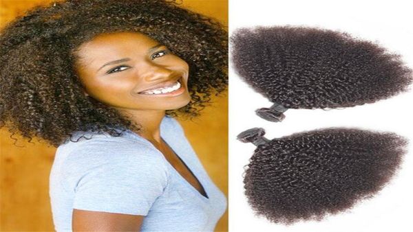 Venda mongol 9a afro kinky encaracolado feixes de cabelo humano não processado kinky encaracolado tece 3 pacotes lote para preto woman3408730