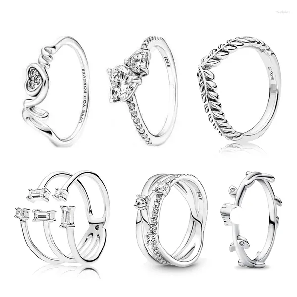 Cluster-Ringe, luxuriös, schillernder Streifen, Zirkonia, Pan-Stil, 925er Silber, offener Manschettenring für Frauen, Hochzeit, Verlobung, feiner Schmuck, Trend 2024