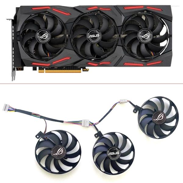 Cooler de computador ventilador de refrigeração t129215su 7pin gpu cartão cooler ventiladores para asus rog strix-geforce rtx 2070 2080 super ti jogos rtx2080 rtx2080ti