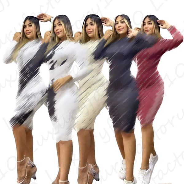 Roupas femininas vestido de uma peça impresso vestidos finos vestidos sexy feminino clube noturno tamanho S-2Xl