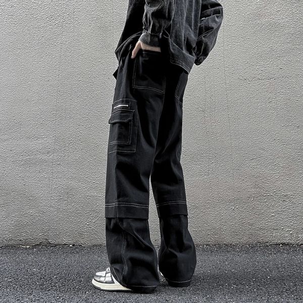Брюки в стиле хип-хоп, мужские брюки-карго с несколькими карманами, женские мужские уличные повседневные брюки, прямые свободные бегуны