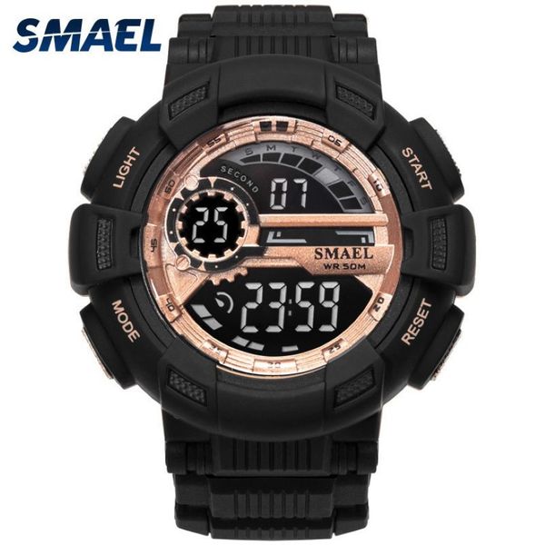 Orologi sportivi Cinturino mimetico Smael Orologio da uomo 50 m Impermeabile Top s Shock Orologio da uomo Led 1366 Orologi da polso digitali Militari Q03190