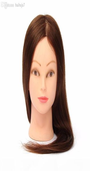 Wholeprofessional cabeleireiro bonecas cabeça feminino manequim estilo formação cabeça 100 cabelo humano real de alta qualidade 24 Polegada2201340