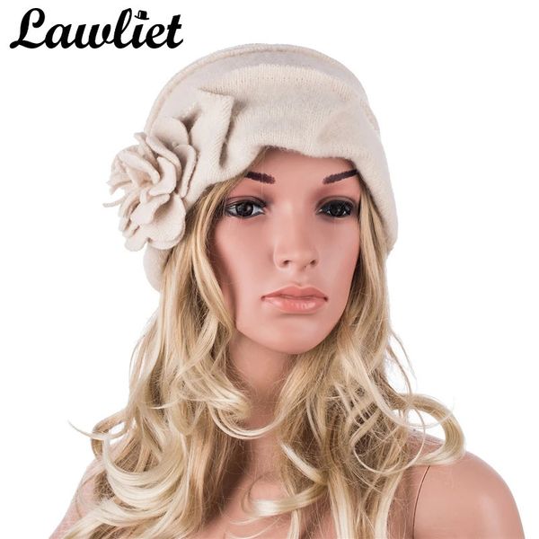 Eleganti cappelli da donna stile anni '20 Berretti invernali da donna Berretti a cloche con secchiello 100 Lana cotta calda A376 240227