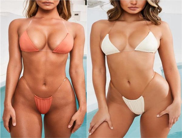 Seksi Brezilya Mikro Bikini Mini Mayalı Mayo Maillot De Bain Femme 2019 Şeffaf Görünmez Sutyen String Mayo Yüzme Takımını 4541872