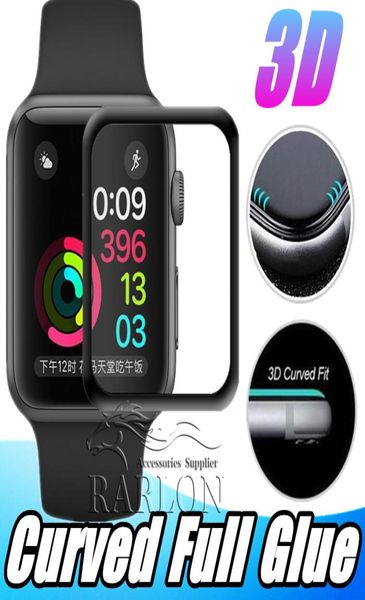 3D Full Covered Tempered Glass Film Screen Protector 9H Schutzhülle mit Vollkleber für Apple Watch iwatch 42mm 38mm 40mm 44mm6804068