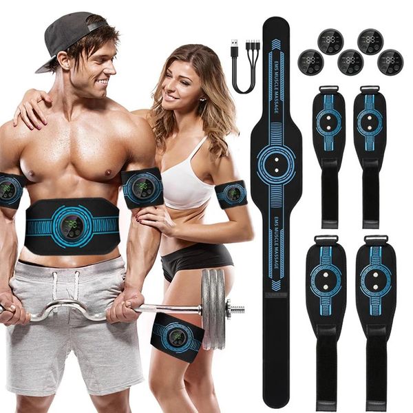 EMS Muskelstimulator Abs Trainer Bauchstraffung Gürtel Muskeltoner Körper Abnehmen Arm Bein Bauch Abnehmen Fitness Massagr 240220