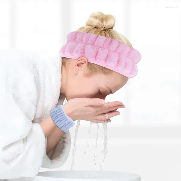 Armreif 2/3/4 Teile/satz Waschen Gesicht Stirnbänder Für Frauen Weiche Mikrofaser Handtuch Armbänder Saugfähigen Kopf Band Haar Zubehör set