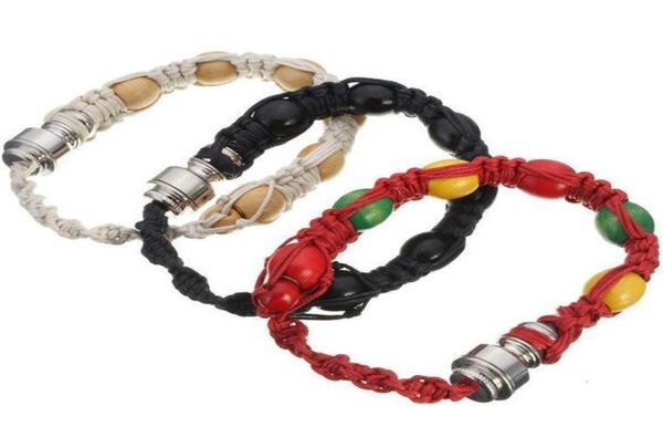 Bracciale Pipa da fumo Bracciale portatile con perline in metallo Tubi da fumo Braccialetti fatti a mano Tubi Pulsera UomoDonna Regali fantastici Nodo Corda B1508539