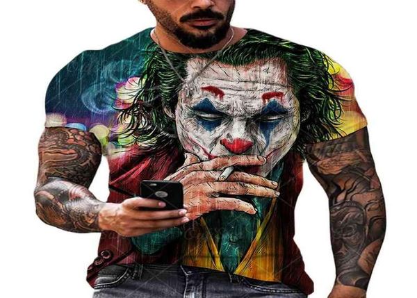 Joker 3d Print Men039s T-shirts Clown Muster Sommer Oneck Kurzarm Casual Allmatch Übergroße T-shirts Unisex Tops Tees 67555094