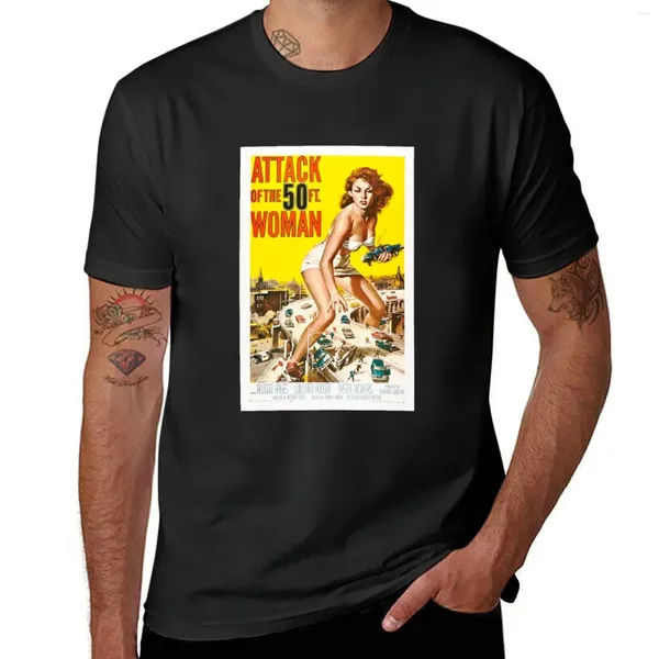 Herren Tank Tops Attack Of The 50ft Woman 1958 Kunstplakat Retro Film T-Shirt Plus Size T-Shirts Kurze Baumwolle