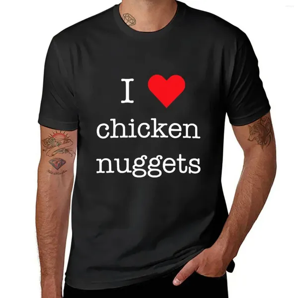 Herren Tank Tops I Love Chicken Nuggets Süßes T-Shirt Anime Kleidung Schwergewicht T-Shirts Kurzarm Herren Weiß