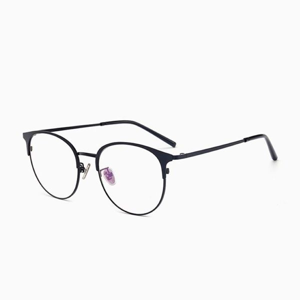 Qualidade olho de gato feminino óculos de sol quadros homens retro grande círculo prescrição óculos feminino metal óptico completo r274f