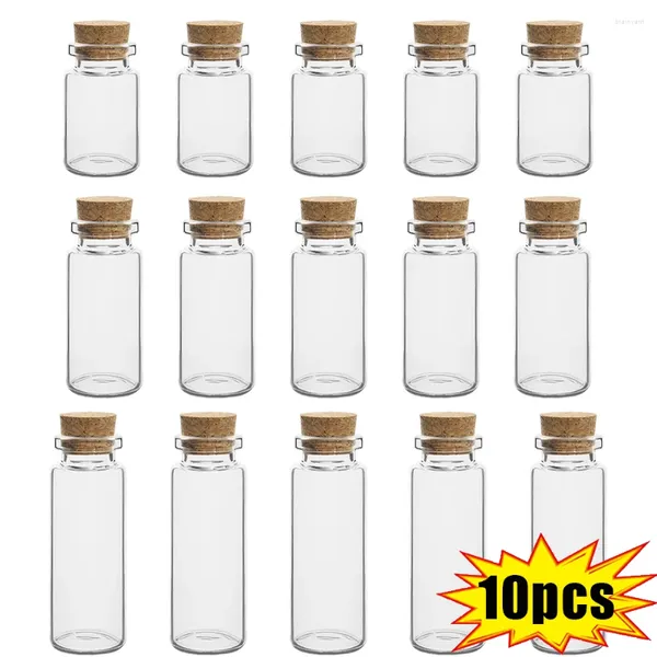 Flaschen 10 stücke DIY Wunschflasche Mini Glas mit Kork Transparent Leere Nachricht Weihnachten Hochzeit Party Dekor Zubehör