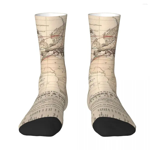 Herrensocken, Vintage-Weltkarte der Vulkane, Erdbeben und Tsunamis (1852), Strümpfe, ganzjährige Accessoires für Männer und Frauen