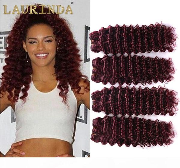 8a grau peruano 4 pacotes 99j cabelo profundo borgonha onda profunda cabelo humano tece vinho vermelho extensões peruanas 8422005