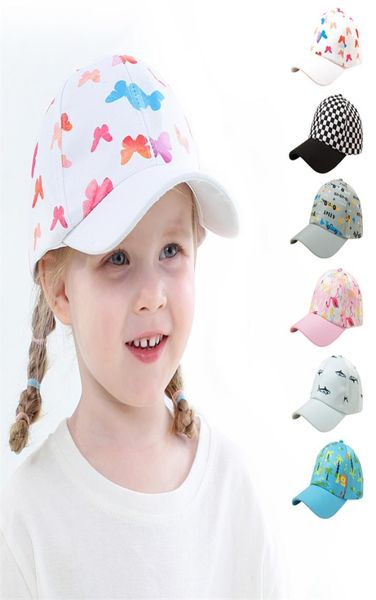 Çocuk Beyzbol Kapağı Bebek Yaz Şapkası Karikatür Ayarlanabilir Güneş Kış Şapkaları Beanies Çocuklar İçin Kızlar Aksesuarları Beanie 6 Renk 2321 Y22615642
