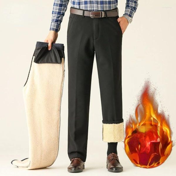 Pantaloni da uomo Pantaloni da uomo spessi in pile autunno e inverno Tenere al caldo quando fa freddo Pantaloni antivento con tasche laterali G03