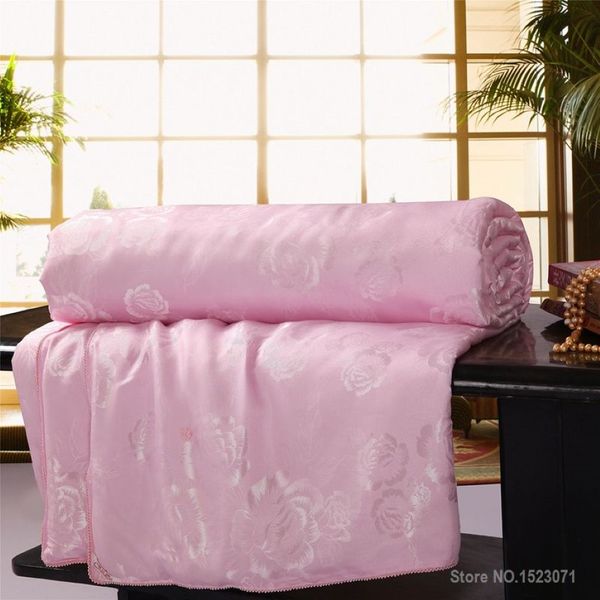 Cobertor de seda amoreira, edredom para inverno, verão, king queen, tamanho duplo, branco e rosa, edredom manual329r
