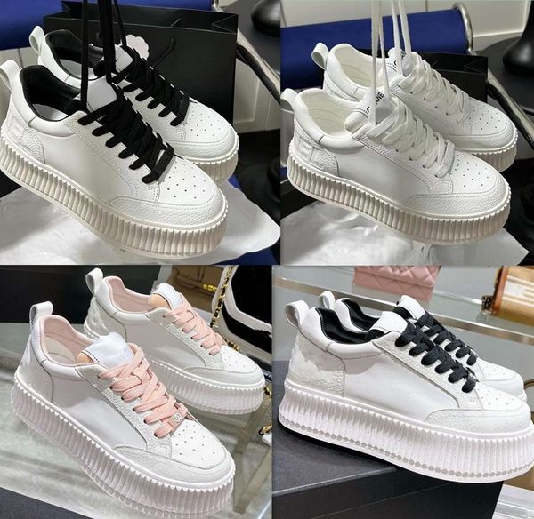 10A Tasarımcı Spor ayakkabıları büyük boyutlu gündelik ayakkabılar moda beyaz siyah deri lüks kadın espadrilles eğitmenleri adamlar kadın daireler dantel platform asansör ayakkabıları