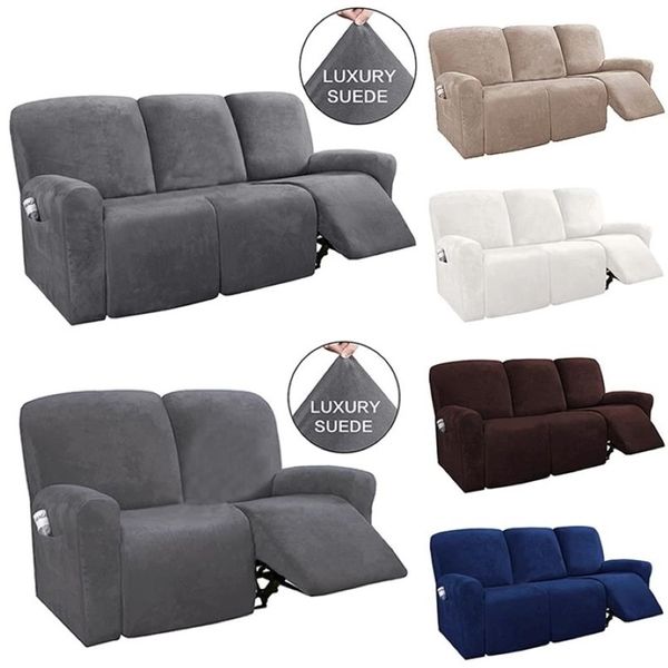 Capa de sofá reclinável com tudo incluído de 2 a 3 lugares, capa elástica de massagem antiderrapante, sofá de camurça, poltrona relaxante 210910296G
