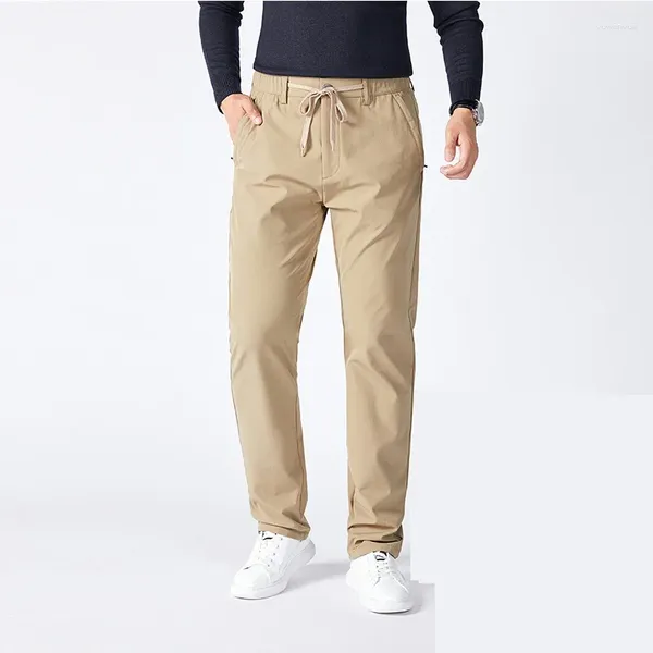 Pantaloni da uomo Autunno Uomo Casual Pantaloni dritti morbidi e delicati sulla pelle Comodo elastico in vita antirughe