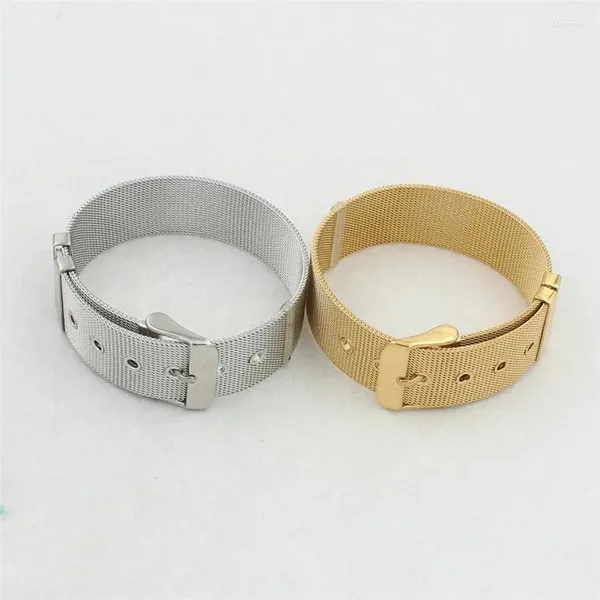 Link pulseiras breve legal malha cinto pulseira de aço inoxidável para unisex mulheres homens jóias acessórios fj168
