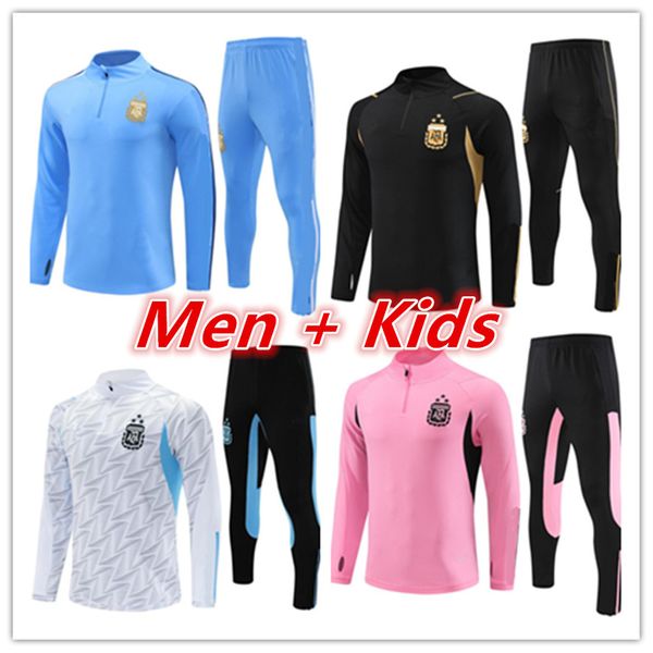 2023 2024 3-Sterne-Trainingsanzug Argentinien Fußballtrikot MESSIS Trainingsanzug Fußballtrikot MARADONA DI MARIA 22/23/24 Männer Kinderset TRAININGSANZUG setzt Uniformen