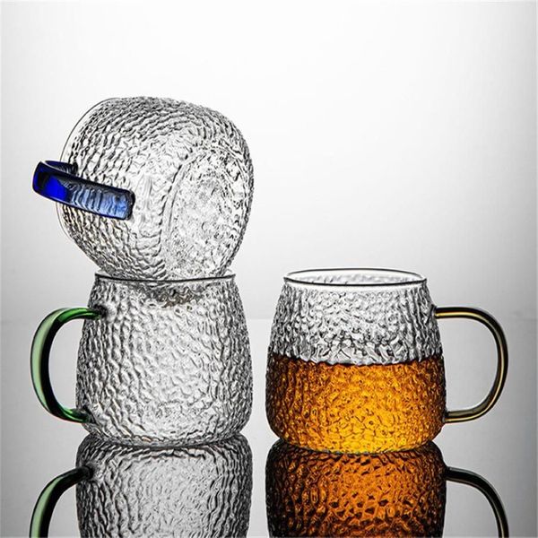 Canecas Japonesa Mão Martelada Copo de Água Casa Chá Verde Cerveja Bebida Fria Suco com Alça Caneca de Escritório Drinkware Gift231s