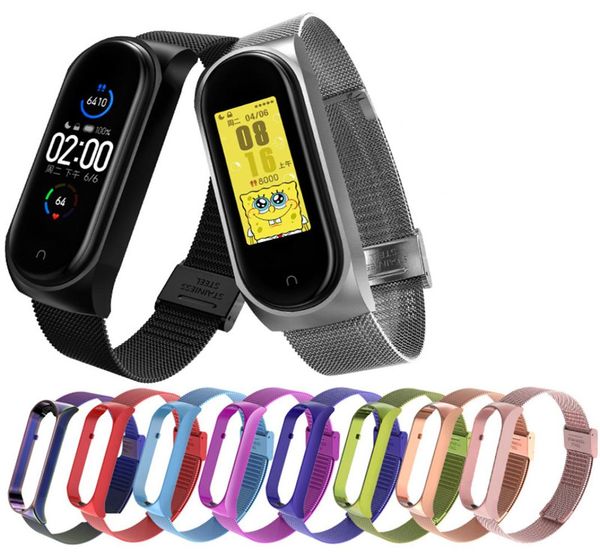 Cinturino da polso in metallo per Xiaomi Mi Band 5 Bracciale Braccialetti milanesi Cinturino per Xiaomi MiBand 5 Cintura da polso Accessorio in metallo8277570