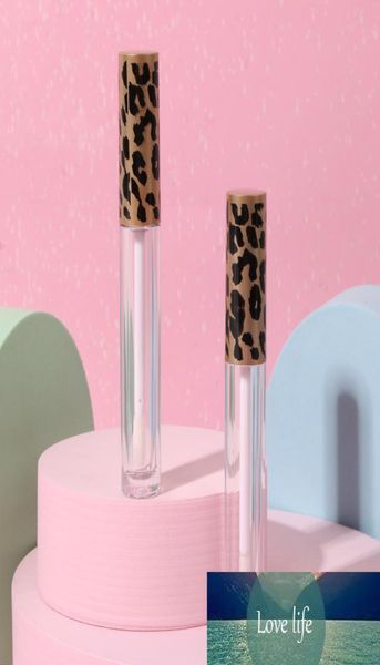 Tubo vazio de esmalte labial com estampa de leopardo, 3ml, recarregável, garrafa de brilho labial, faça você mesmo, recipiente de óleo labial vazio, ferramenta de maquiagem redonda, 1 peça