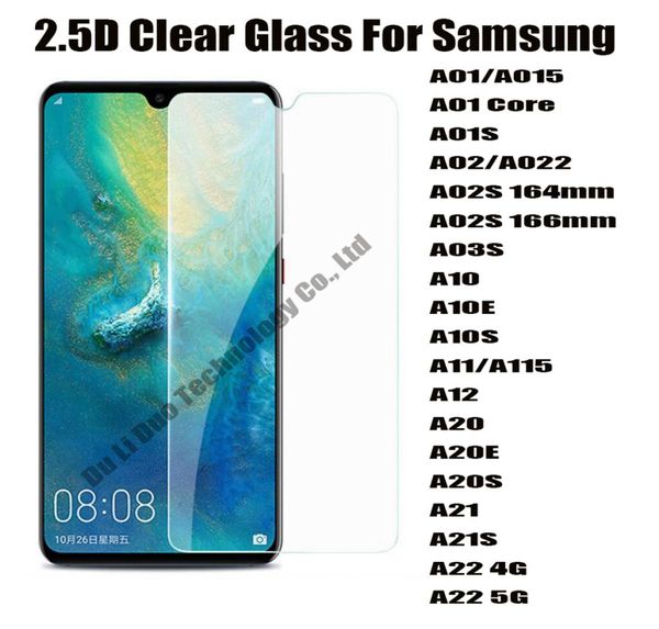 25D 033mm protezione dello schermo in vetro temperato per telefono per Samsung Galaxy A01 A01S A02 A02S A03S A10 A10E A10S A11 A12 A20 A20E A20S A29745713